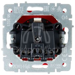 Розетка BRITE РС14-1-0-БрК 16А с заземл. защ. шторки механизм красн. IEK BR-R14-16-K04