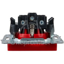 Розетка BRITE РС14-1-0-БрК 16А с заземл. защ. шторки механизм красн. IEK BR-R14-16-K04