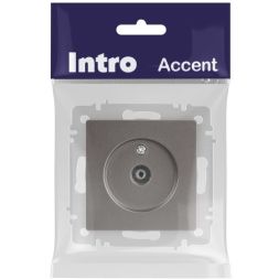 Розетка телевизионная одиночная TV СП Accent 6-301-09 IP20 титан Intro Б0063618