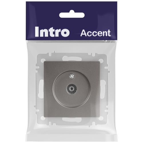 Розетка телевизионная одиночная TV СП Accent 6-301-09 IP20 титан Intro Б0063618