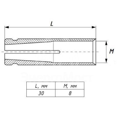 Анкер забивной М8 латунь EKF alzm8