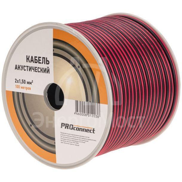 Кабель Stereo 2х1.5 Red/Black бухта (м) PROCONNECT 01-6106-6