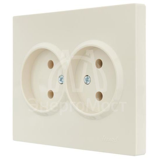 Розетка 2-м СП VESNA без заземл. ПБТ кремов. LEZARD 742-0300-128B
