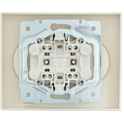 Розетка 2-м СП VESNA без заземл. ПБТ кремов. LEZARD 742-0300-128B