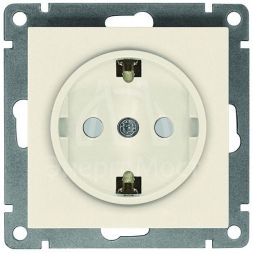 Розетка 1-м СП Афина 16А IP20 с заземл. защ. шторки механизм сл. кость (ivory) Universal A0049-I