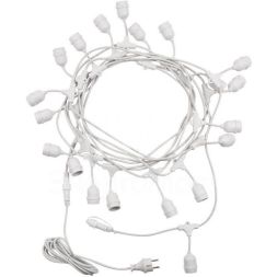 Гирлянда &amp;quot;Белт Лайт&amp;quot; 10м шаг 50см 20 подвесных патронов 25Вт IP65 провод бел. каучук Neon-Night 331-336