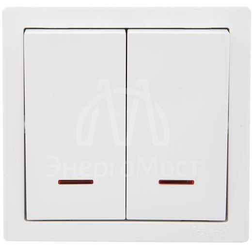 Выключатель 2-клав. LETO с инд. бел. LEZARD 752-0200-112