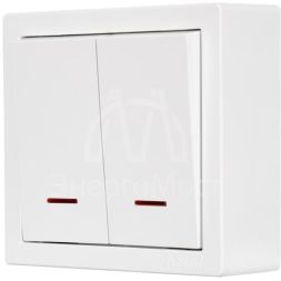 Выключатель 2-клав. LETO с инд. бел. LEZARD 752-0200-112