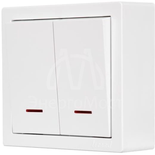 Выключатель 2-клав. LETO с инд. бел. LEZARD 752-0200-112