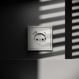 Розетка 1-м СП S70 16А с USB A+С с заземл. защ. шторки механизм шелк Voltum VLS040504