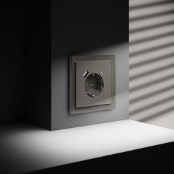 Розетка 1-м СП S70 16А с USB A+С с заземл. защ. шторки механизм шелк Voltum VLS040504