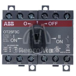 Рубильник реверсивный OT25F3C 25А (20А AC23) ABB 1SCA104863R1001