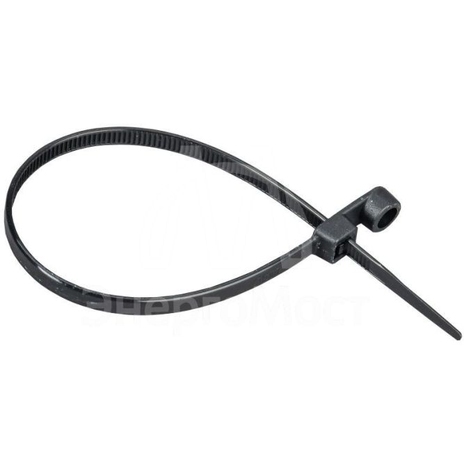 Хомут 4.8х200мм P6.6 с винтовым креплением черн. (уп.100шт) IEK UHH12-D048-200-100-K02