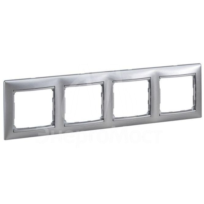 Рамка 4-м Valena горизонт. алюм. (DIY-упак.) Leg 694333