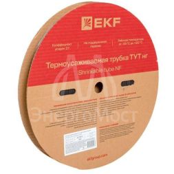 Трубка термоусадочная ТУТ нг 20/10 черн. (уп.100м) EKF tut-20-b