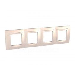 Рамка 4-м Unica с декор. накл. беж. SchE MGU2.008.25