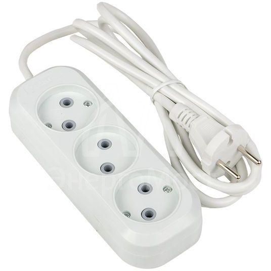 Удлинитель 3х2м без заземл. 10А IP20 Эксперт 2.2кВт ПВС 2х0.75 PROxima EKF UBA10-275-3-02