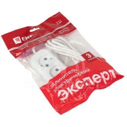 Удлинитель 3х2м без заземл. 10А IP20 Эксперт 2.2кВт ПВС 2х0.75 PROxima EKF UBA10-275-3-02