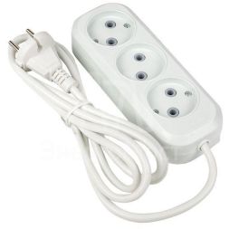 Удлинитель 3х2м без заземл. 10А IP20 Эксперт 2.2кВт ПВС 2х0.75 PROxima EKF UBA10-275-3-02