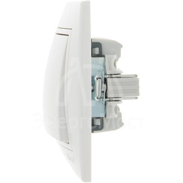 Выключатель кнопочный 1-кл. СП Мира бел/бел. LEZARD 701-0202-103