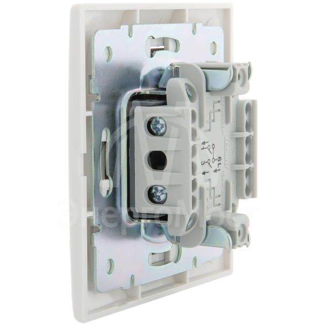 Выключатель кнопочный 1-кл. СП Мира бел/бел. LEZARD 701-0202-103