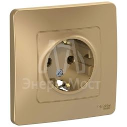 Розетка 1-м СП BLANCA 16А 250В без шторок с заземл. титан SchE BLNRS001014