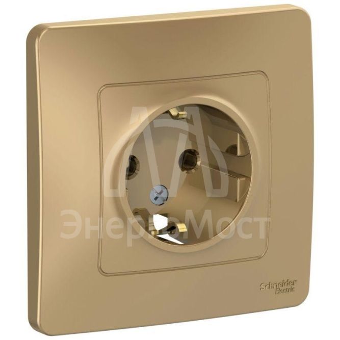 Розетка 1-м СП BLANCA 16А 250В без шторок с заземл. титан SchE BLNRS001014
