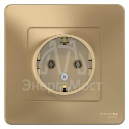 Розетка 1-м СП BLANCA 16А 250В без шторок с заземл. титан SchE BLNRS001014