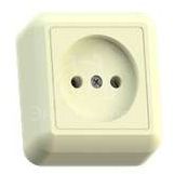 Розетка 1-м ОП Оптима 10А IP20 РА10-375 (в компл. с монтажной пластиной) без заземл. сл. кость Кунцево 8035