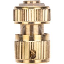 Коннектор для шланга латунный быстросъемный 1/2дюйм с аквастопом ЧЕТЫРЕ СЕЗОНА 62-0279