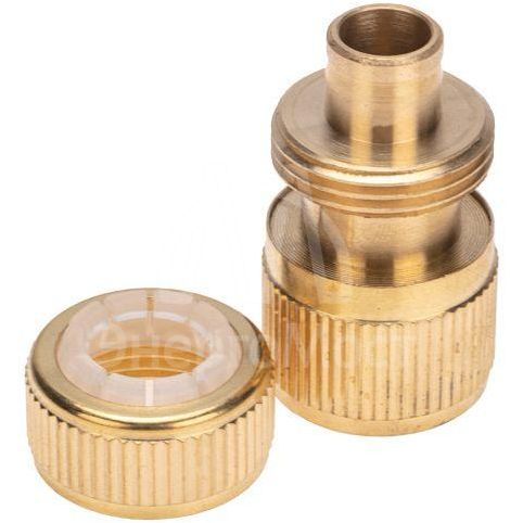 Коннектор для шланга латунный быстросъемный 1/2дюйм с аквастопом ЧЕТЫРЕ СЕЗОНА 62-0279