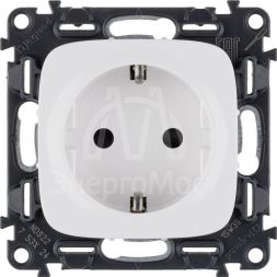 Механизм розетки 1-м СП Valena Allure 16А IP20 250В 2К+З с лиц. панелью винт. зажимы бел. Leg 753724