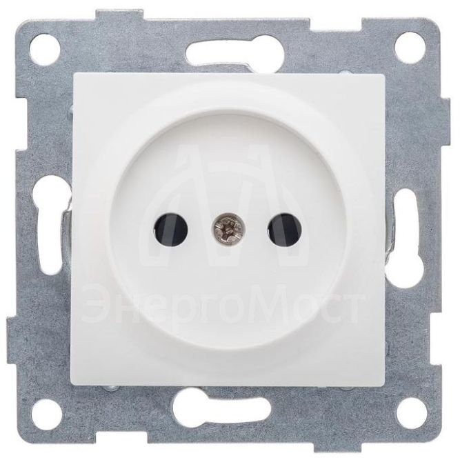 Розетка 1-м СП Ugra 16А 250В без заземл. защ. шторки механизм бел. GUSI С11Р2-001