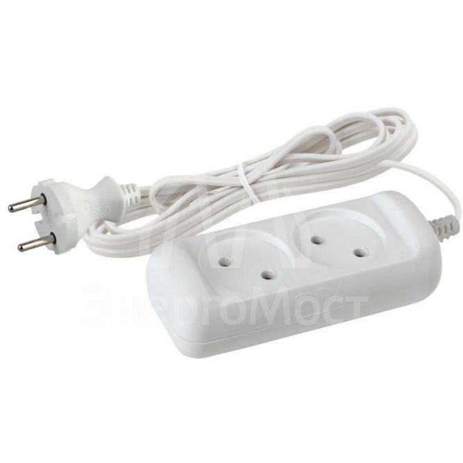 Удлинитель UX-2-5m 2х5м без заземл. 1300Вт ЭРА Б0023149