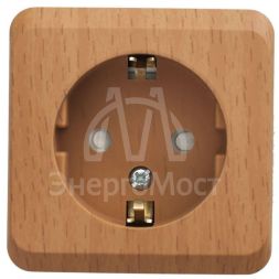 Розетка 1-м ОП Этюд Дача 16А защ. шторки с заземл. бук SchE PA16-004T