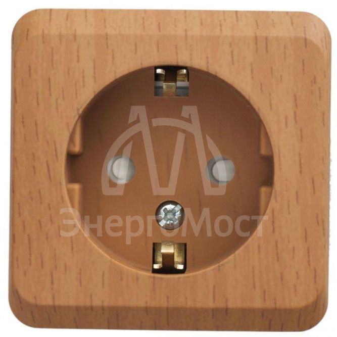 Розетка 1-м ОП Этюд Дача 16А защ. шторки с заземл. бук SchE PA16-004T