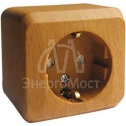 Розетка 1-м ОП Этюд Дача 16А защ. шторки с заземл. бук SchE PA16-004T