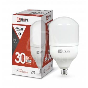 Лампа светодиодная LED-HP-PRO 30Вт 230В 4000К E27 2700лм IN HOME 4690612031071