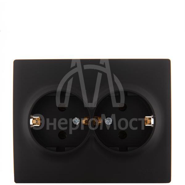 Розетка 2-м СП KARINA термопласт с заземл. черн. бархат LEZARD 707-4200-127B