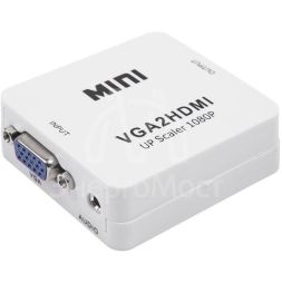 Конвертер VGA + Стерео 3.5мм на HDMI пластик бел. Rexant 17-6930