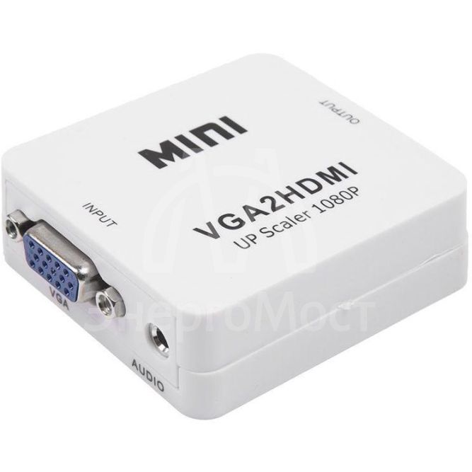 Конвертер VGA + Стерео 3.5мм на HDMI пластик бел. Rexant 17-6930