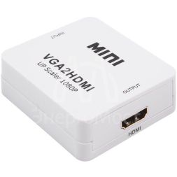Конвертер VGA + Стерео 3.5мм на HDMI пластик бел. Rexant 17-6930