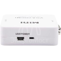 Конвертер VGA + Стерео 3.5мм на HDMI пластик бел. Rexant 17-6930