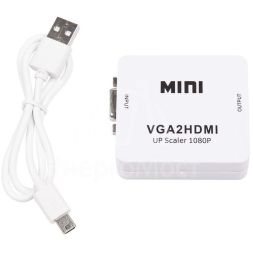 Конвертер VGA + Стерео 3.5мм на HDMI пластик бел. Rexant 17-6930