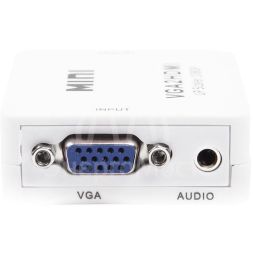 Конвертер VGA + Стерео 3.5мм на HDMI пластик бел. Rexant 17-6930