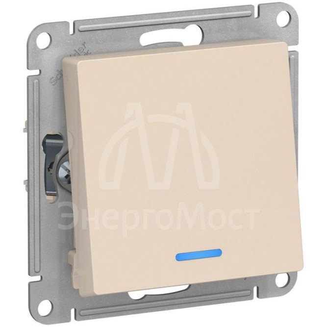 Механизм переключателя 1-кл. СП AtlasDesign 10А IP20 (сх. 6а) 10AX с подсветкой беж. SchE ATN000263