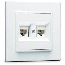 Розетка компьютерная двойная СП Karea 16А IP20 CAT 5 бел. Makel 56001036