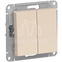 Механизм выключателя 2-кл. СП AtlasDesign 10А IP20 (сх. 5) 10AX беж. SchE ATN000251