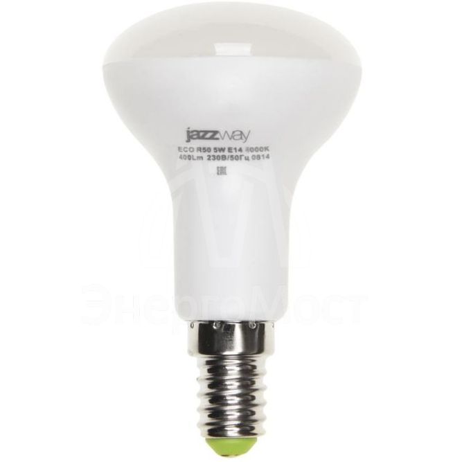 Лампа светодиодная PLED-ECO-R50 5Вт 4000К бел. E14 400лм 220-240В JazzWay 1037046A