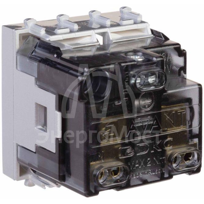 Розетка 1-м 2мод. Avanti &amp;quot;Закаленная сталь&amp;quot; 16А 2P+E защ. шторки сер. DKC 4404002